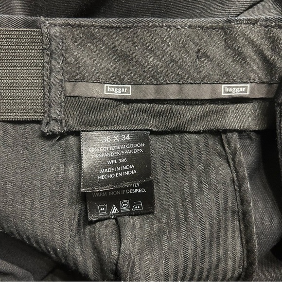 Haggar Men’s Work To Weekend Classic Fit, Flat Front Black Pants, Size 36x34 - Picture 11 of 12